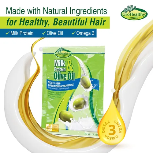 Miniatura 3 de Máscara capilar con proteína de leche y aceite de oliva para el cabello, tratamiento acondicionador profundo, fortalece, repara, detiene la rotura