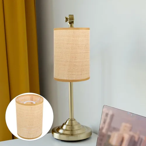 Miniatura 6 de Angoily Pantalla de lámpara de ratán tejida para lámparas de pie de mesa, pantalla de tambor rústica para decoración del hogar, accesorio