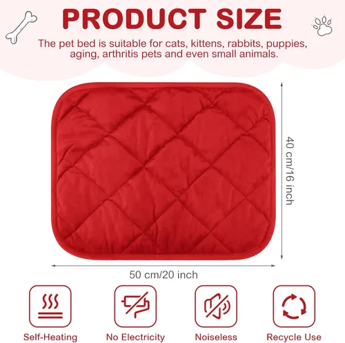 Miniatura 50 de Paquete de 4 Almohadillas Autocalentables para Gatos, Alfombrilla Autocalentable para Perros que Refleja el Calor Corporal, Almohadilla Térmica