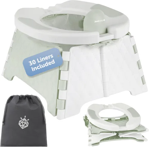 Miniatura 11 de Jool Baby Silla portátil de entrenamiento para ir al baño con bolsa de viaje y 30 forros, plegable, para uso en interiores y exteriores, camping