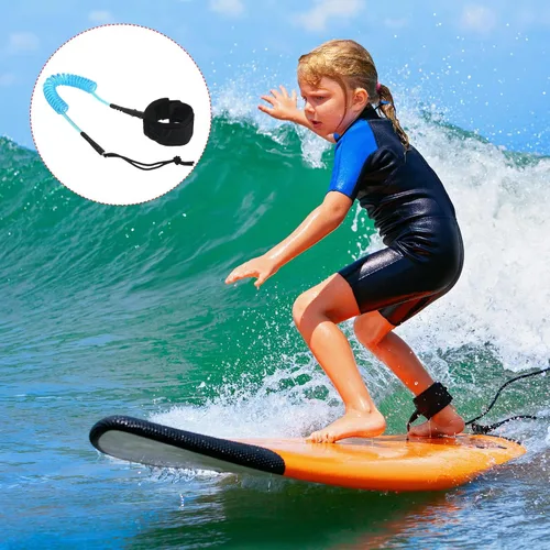 Miniatura 6 de PATIKIL Correa para tabla de surf, correa en espiral con cuerda de muñeca para tabla de remo