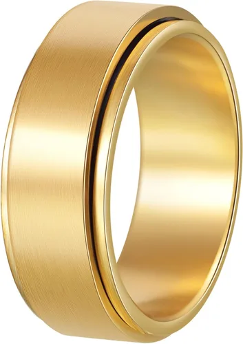 Miniatura 31 de Anillos giratorios para hombres y mujeres, anillos de ansiedad para hombres, anillos de cadena para adultos, anillos de titanio y acero Negro azul