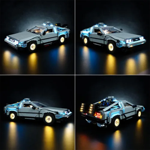 Miniatura 7 de RC con kit de luz LED de sonido para (Back to The Future Time Machine 10300) Kit de construcción, kit de iluminación de construcción para Lego 10300