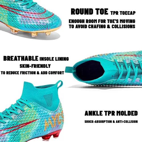 Miniatura 2 de Zapatos deportivos de fútbol para niños y hombres, tenis de fútbol para equipo de fútbol, ligeros, para correr, al aire libre, cómodos