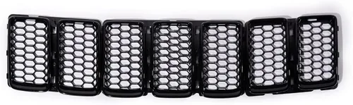 Miniatura 13 de 7 piezas de cubierta de rejilla frontal negra brillante compatible con modelos Jeep Grand Cherokee 2014-2016