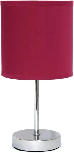 Miniatura 11 de Simple Designs LT2007-HPK-LB Lámpara de mesa básica cromada para sala de estar, mesita de noche, escritorio, encimera, rosa intenso, con bombilla