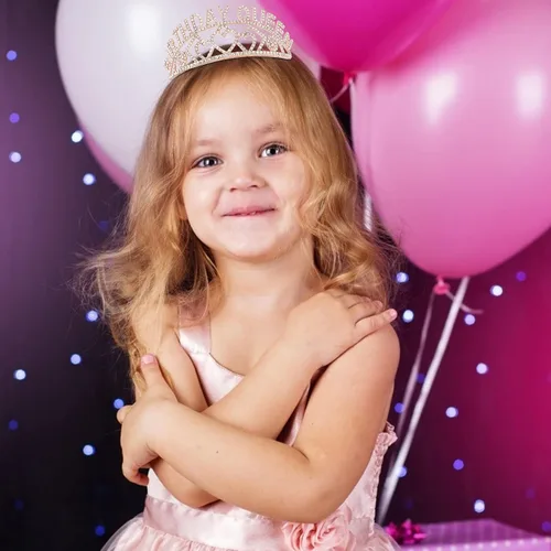Miniatura 5 de CIEHER Kit de banda y tiara de diamantes de imitación para cumpleaños, corona de oro rosa con peines para mujer, elegante tiara de princesa