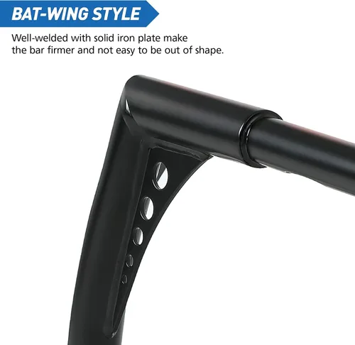 Miniatura 3 de XFMT - Manubrio de motocicleta color negro de 10" de elevación Batwing APE con colgadores de 1-1/4" para Harley Sportster XL Softail Dyna Road King