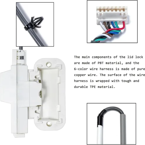 Miniatura 3 de MVWB765FW3/1/0, MVWB835DW4/3/1/0, MVWB865GW0/1 Bloqueo de tapa de lavadora para Maytag reemplaza WTW8040DW4, WTW8500DC0/5, WTW7300DW0, WTW7500GC0/W0