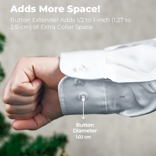 Miniatura 3 de Comfy Clothiers 3-Pack Collar Extenders for Men - Button Expanders for Shirts
