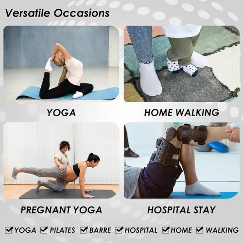 Miniatura 4 de Women Non Slip Grip Ankle Socks with Anti-Skid Soles Cushioned for Yoga, Pilates, Barre,Hospital, Home, Walking