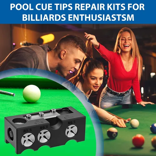 Miniatura 6 de Moldeador de punta de taco de billar 11 en 1, kit de repuesto de puntas de taco de piscina, puntas de taco de piscina, herramienta de punta de taco
