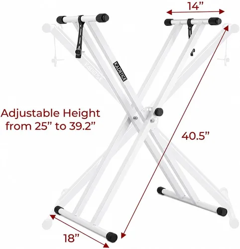 Miniatura 3 de Kadence NK13WH Touring Series - Soporte para teclado de 6.6 lbs de doble X Marco resistente y embrague de bloqueo seguro Diseño X de doble