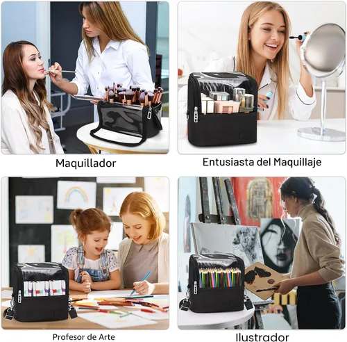 Miniatura 5 de Bolsa para brochas de maquillaje, soporte para brochas de maquillaje, taza de maquillaje de pie grande, estuche organizador de brochas de maquillaje