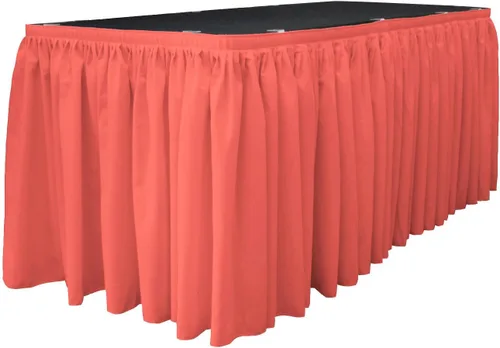 Miniatura 49 de LA Linen Falda de mesa de popelina de poliéster para mesas rectangulares, tela plisada para banquetes de boda, 14 pies por 29 pulgadas de largo