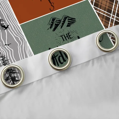 Miniatura 5 de Cortinas rústicas retro de cabaña, cortinas opacas de oso ciervo, 38 pulgadas de ancho x 45 pulgadas de largo, 2 paneles, cortinas de caza