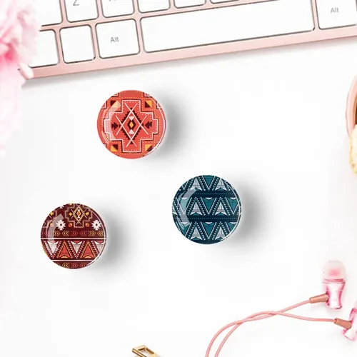 Miniatura 3 de 12 piezas de imanes de nevera de vidrio con fuerte magnetismo, adhesivo para nevera, decoración de nevera de cristal de estilo bohemio