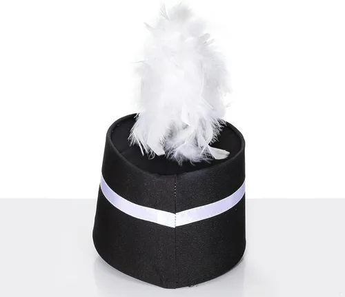 Miniatura 6 de Kids Drum Band Hat with Feather Toy Soldier Hat Drum Major Hat Costume Ceremonial Hat Majorette Hat