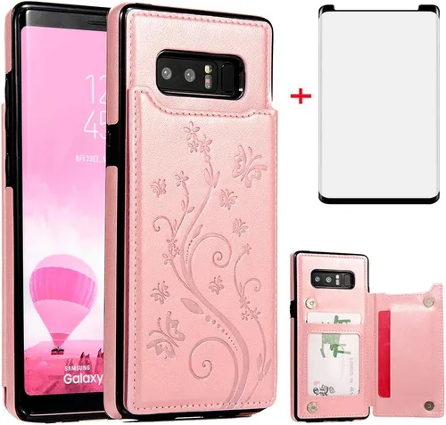 Miniatura 9 de Funda de teléfono para Samsung Galaxy Note 8 con protector de pantalla de vidrio templado y tarjetero con soporte para tarjetero, accesorios