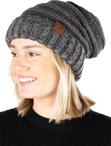 Miniatura 206 de Funky Junque Gorro de moda de punto trenzado de talla extragrande, grueso, abrigado, suave y holgado