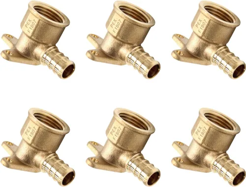 Miniatura 10 de Paquete de 4 accesorios de latón EFIELD Pex de 1/2 pulgada x 1/2 pulgada hembra NPT Drop-Ear Elbow (PEX1807225-4PCS)