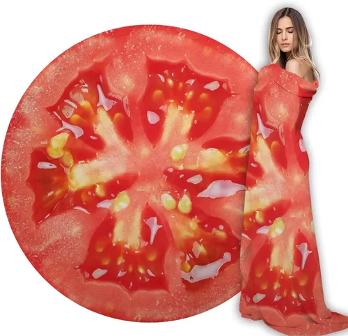 Manta de Tomate - Suave y Divertida Manta para Siesta - Mantas de Regalo para Adultos y Niños - 35 Pulgadas C5