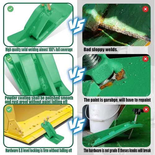 Miniatura 4 de Protector de Cubo de Tractor (Versión Mejorada), 2 Piezas Protector de Borde de Esquí, Protector de Patín Domador de Césped con Tuercas y Pernos