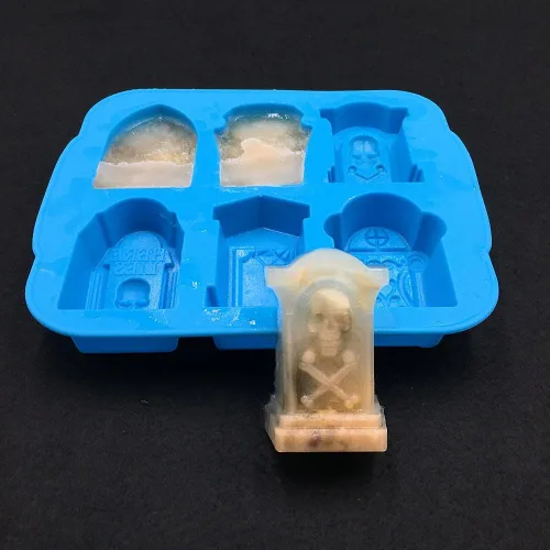 Miniatura 3 de MoldFun Molde de silicona 3D para Halloween, ataúd con calaveras, araña, RIP, molde de silicona para chocolate, caramelos, cubitos de hielo