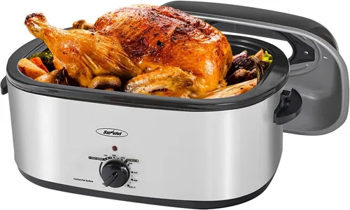 Miniatura 20 de Sunvivi Horno Tostador con Tapa de Autohilvanado, Horno Eléctrico de 20 Cuartos con Bandeja y Rejilla Extraíbles, Control de Temperatura de Rango