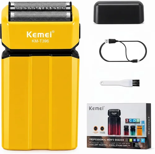 Miniatura 9 de Kemei KM-T396 - Afeitadora eléctrica para hombres con 3 cuchillas flotantes, afeitadora eléctrica inalámbrica recargable de 7500 RPM para hombre