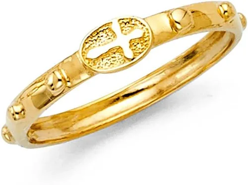Miniatura 2 de Rosario religioso de oro blanco o amarillo de 14 k de 0.079 in