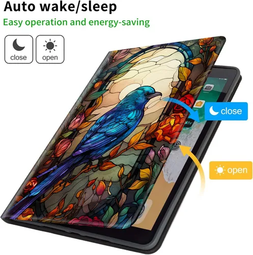 Miniatura 3 de Funda para tablet Kindle Fire 7 2019/2017 lanzamiento 9ª/7ª generación 7 pulgadas, ligera, protectora de piel sintética, cubierta inteligente