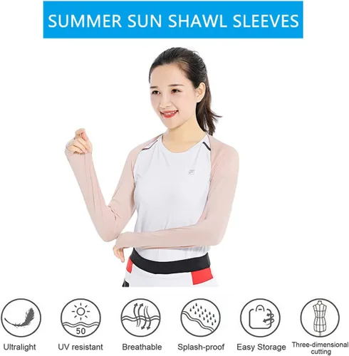 Miniatura 5 de 4 piezas de protección UV, chal de sol, manga de enfriamiento para brazo con orificio para el pulgar para mujeres y hombres, ciclismo, conducción, 2