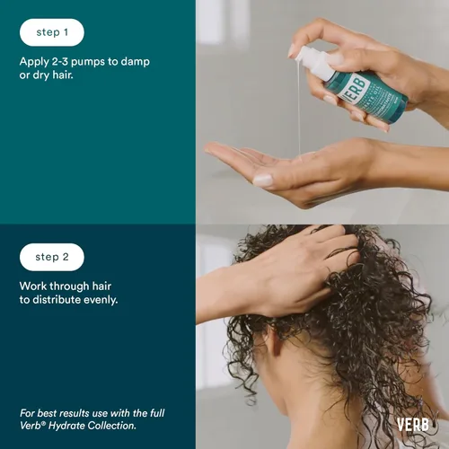 Miniatura 5 de VERB Hydrate Oil - Add Moisture -Increases Shine - Smooth Frizz - Heat Protection for Dry + Frizzy Hair - Amber + Warm Jasmine Scent