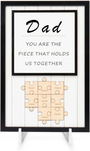 Miniatura 9 de Letrero personalizado con nombre de la familia, adornos de madera para la familia, placa de rompecabezas con nombre personalizado, decoración