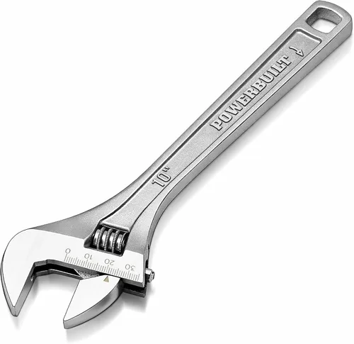 Miniatura 7 de Powerbuilt Llave ajustable de 4 pulgadas, llave de fontanería de apertura de mandíbula ancha, marcas de mandíbula preajuste fácil de leer, mango