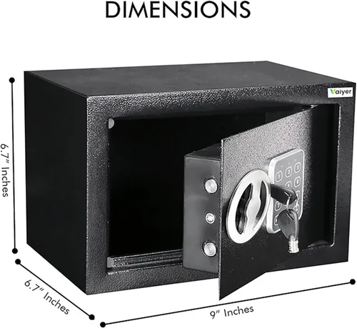Miniatura 2 de Caja de seguridad electrónica para el hogar y la oficina con teclado digital y llaves, cajas de bloqueo para dinero, cajas de seguridad