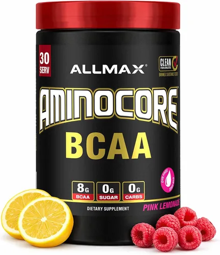 Miniatura 22 de ALLMAX Nutrition AMINOCORE BCAA en polvo, 0.29oz de aminoácidos, bebida de recuperación intra y después del entrenamiento, sin gluten, frambuesa