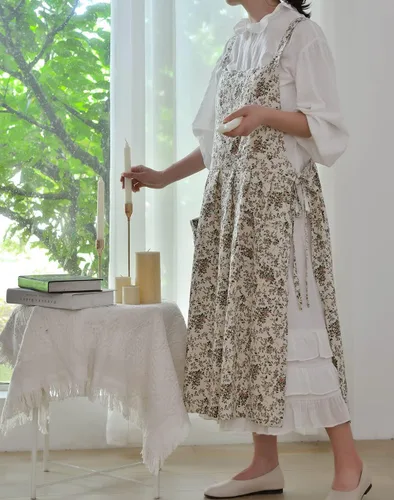 Miniatura 6 de Delantales para mujer, lindo delantal de talla grande con bolsillos, cocina, cocina, Navidad