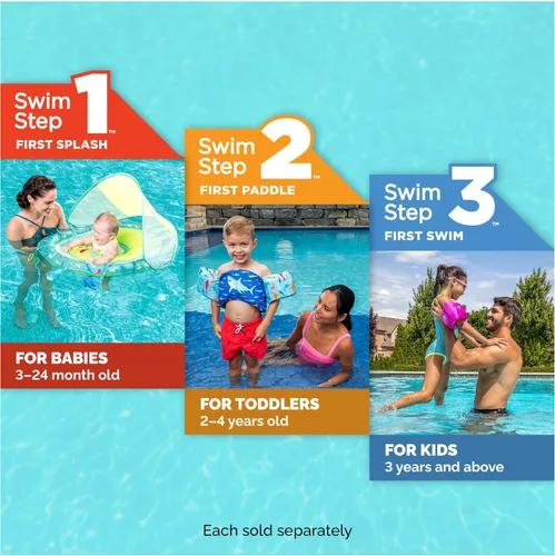Miniatura 6 de SwimWays Power Swimr - Chaleco de natación para piscina al aire libre para niños, flotador ajustable para entrenamiento de natación, talla M, tiburón