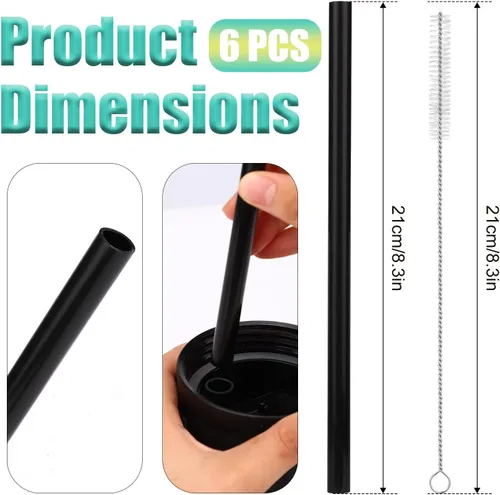 Miniatura 2 de SAVITA 6pcs Replacement Straws for Owala Freesip 24/32oz, Reusable Straws with Cleaning Brush Tumbler Accessories Parts Compatible with Owala Flip