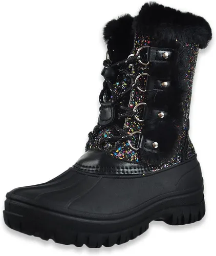 LONDON FOG Botas de nieve para niñas jóvenes y niños pequeños de Icelyn con forro cálido para clima frío para niñas en tallas jóvenes y niños