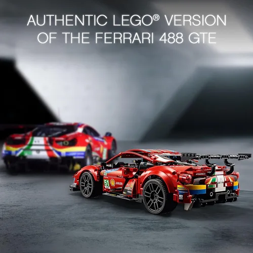 Miniatura 5 de LEGO Technic Ferrari 488 GTE "AF Corse #51" 42125 - Champion GT Series Sports Race Car, kit exclusivo de modelo coleccionable, juego