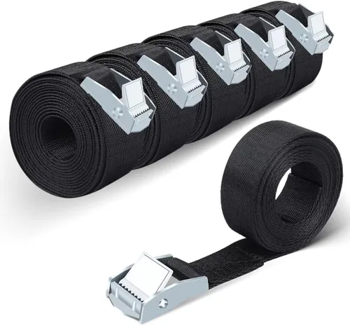 Paquete de 6 correas de amarre de 6.5 pies x 1 pulgada, correas de amarre de hasta 1500 libras, correas de seguridad para motocicleta, carga,