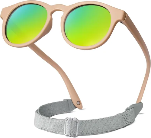 Miniatura 15 de RIVBOS Gafas de sol para bebés niños y niñas con correa UV400 polarizadas flexibles para niños pequeños, bebés y recién nacidos (0-24 meses) RBK0231