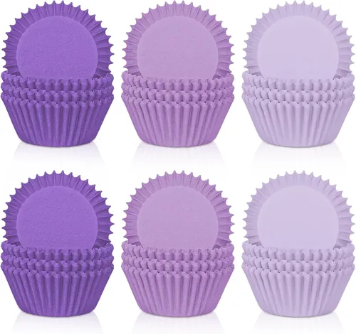 Miniatura 9 de Whaline 600 Piezas Forros Azules para Cupcakes Degradado Azul Portadores de Moldes para Hornear Envoltorios para Cupcakes Forros para Muffins