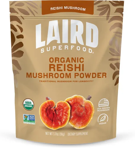 Miniatura 8 de Laird Superfood Mezcla Orgánica de Hongos de Rendimiento con Chaga, Cordyceps, Lion's Mane y Maitake para Energía y Cognición, Bolsa de 3.17 oz