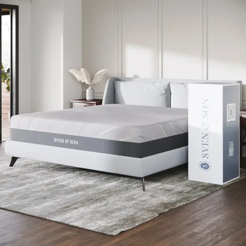 Sven & Son Colchón híbrido de resortes, espuma certificada CertiPUR-US, sin fibra de vidrio, fabricado en los Estados Unidos, 14 pulgadas medio