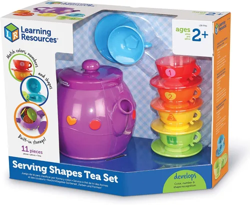 Miniatura 7 de Learning Resources Juego de té con formas de servir, 11 piezas, a partir de 2 años, juguetes de comida para niños pequeños, cocina preescolar