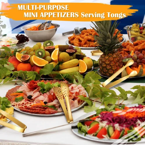 Miniatura 6 de Vesici 12 pinzas pequeñas para servir de 5 pulgadas, pinzas pequeñas para servir, pinzas para hielo, alicates pequeños para aperitivos, fiestas